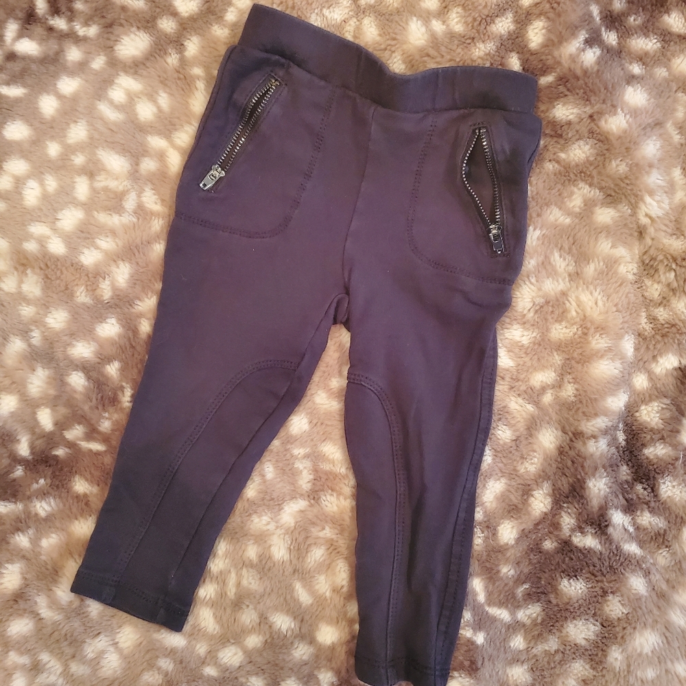Toughskin Brand Jeggings, Black with Zipper pockets, 2T Toddler Unisex